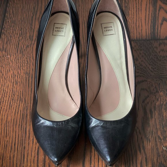 Herve Leger Albee Leather Pumps - Picture 6 of 10